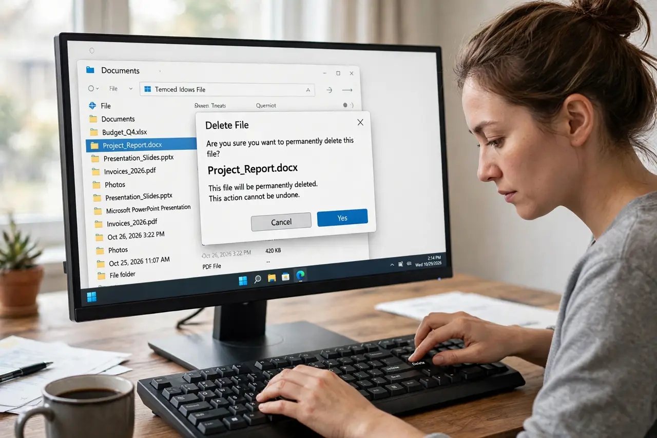A person performing step 1: Use Shift + Delete for one-offs.