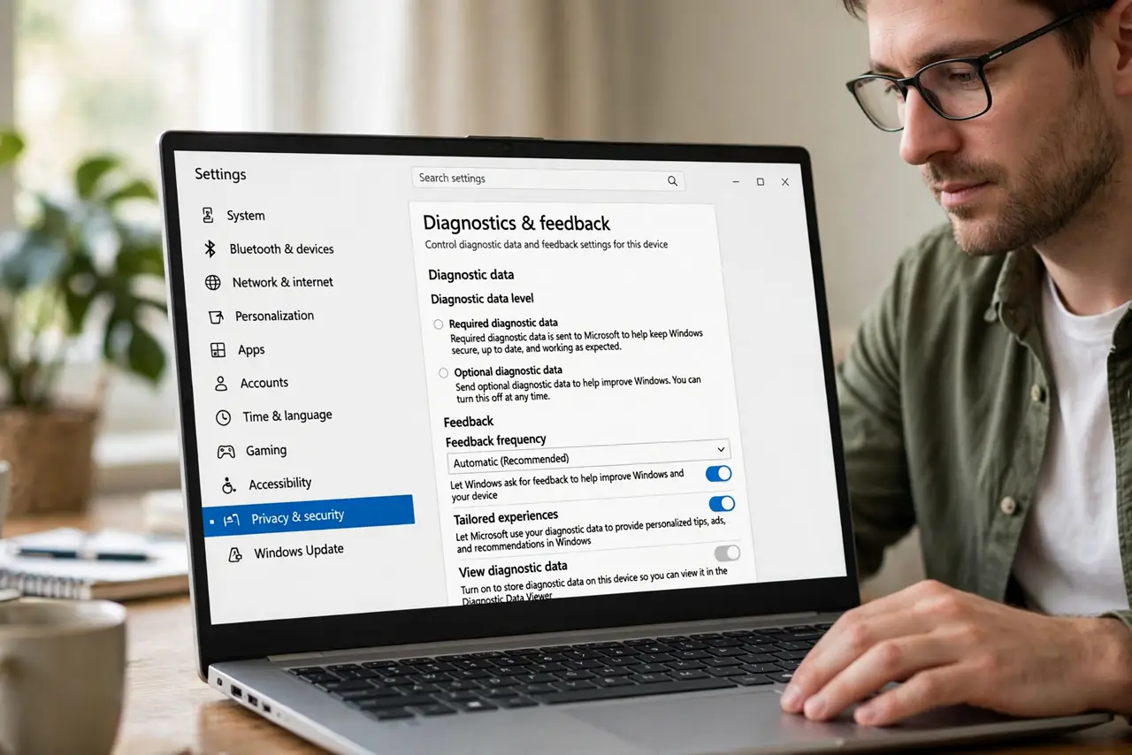What Windows Diagnostic Data Really Means — step 1 being performed on the device.