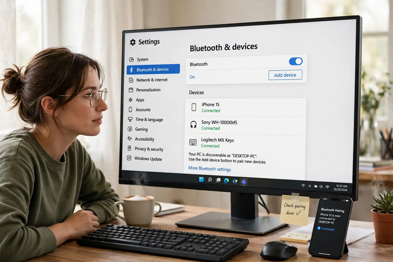 A person performing step 1: Pair your phone via Bluetooth.