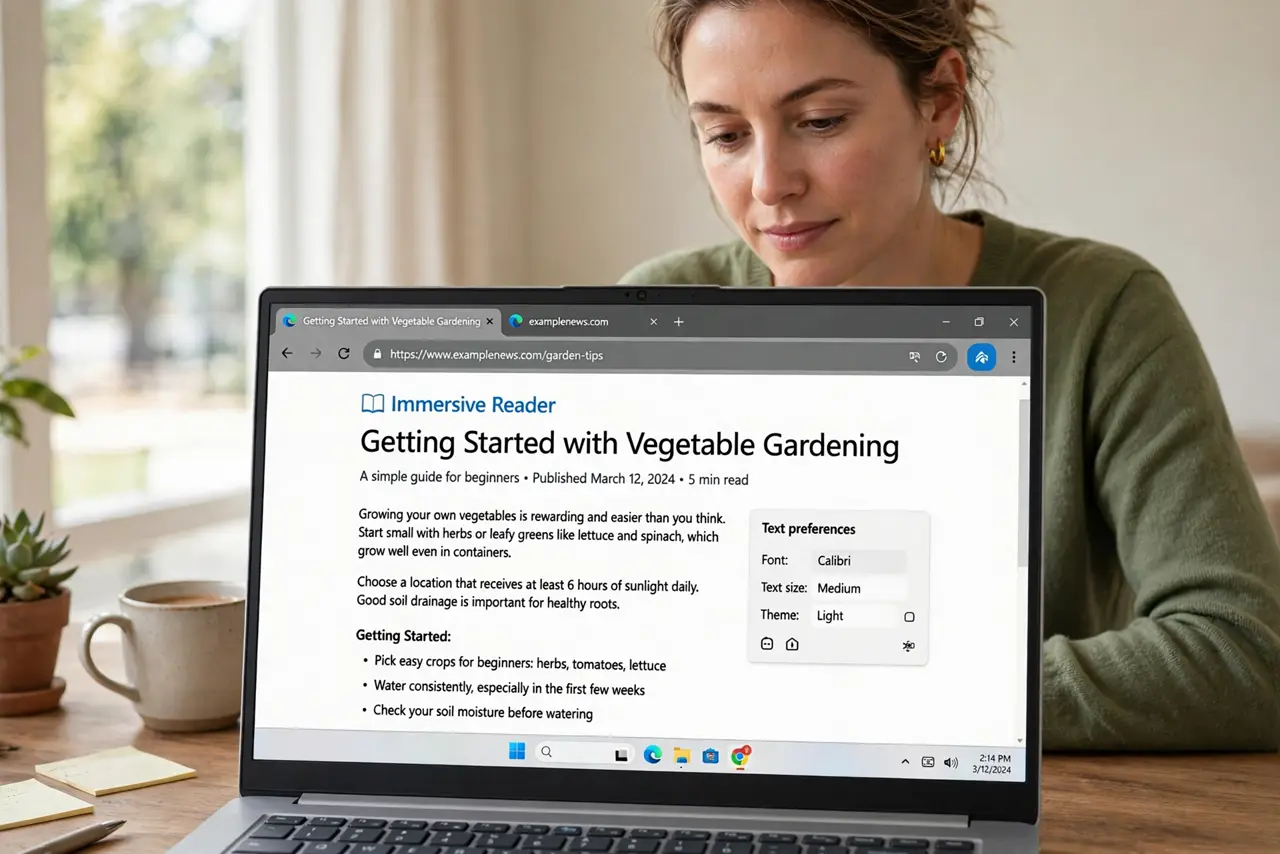 Open the article in Edge.