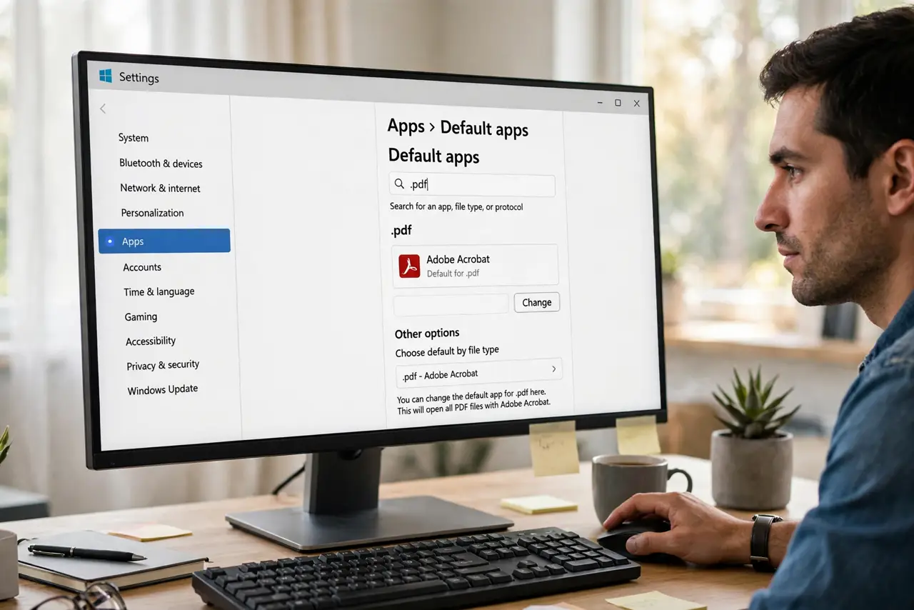 A person performing step 1: Set the default per file type.