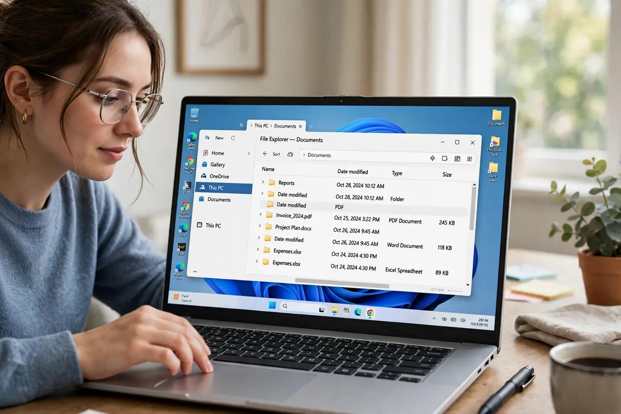 A person calmly performing the guide's first step: Open File Explorer.