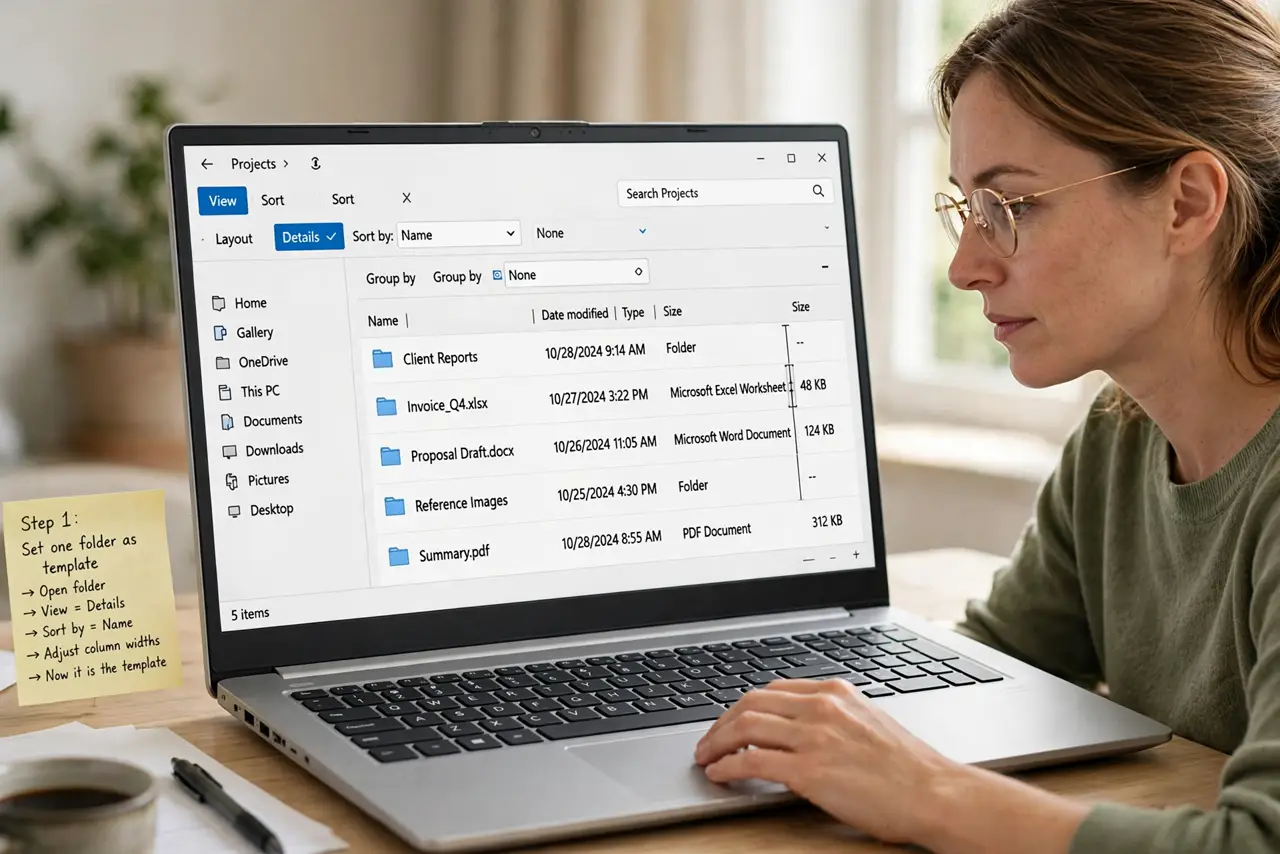 Folder View Resets Every Time? Fix It — step 1 being performed on the device.
