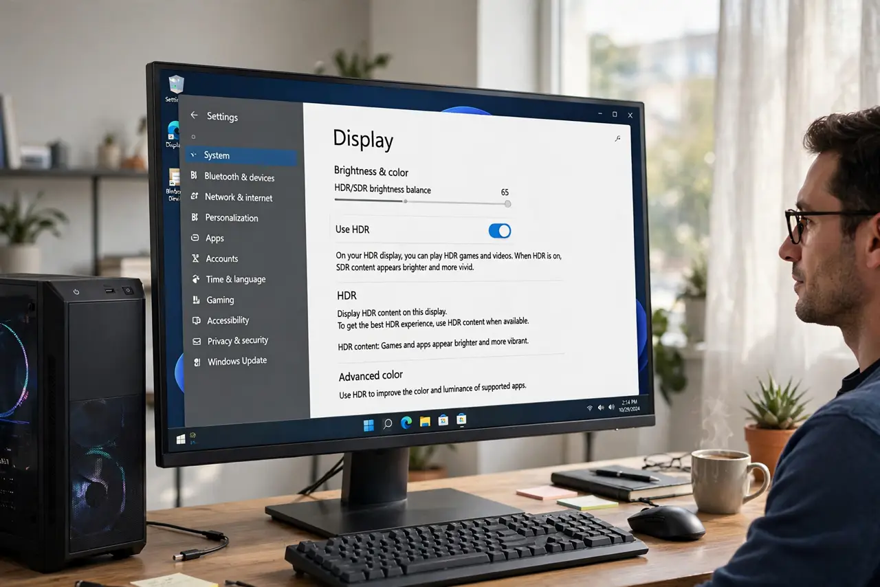 The HDR Toggle Is Greyed Out on Windows — photo showing the situation described in the guide.
