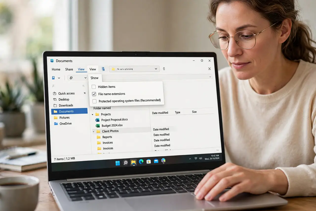 Hidden Files Reappear After an Update? Fix It — step 1 being performed on the device.