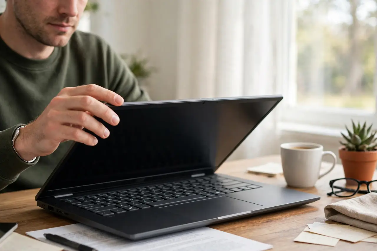 Closing the Laptop Lid Does Nothing — photo showing the situation described in the guide.