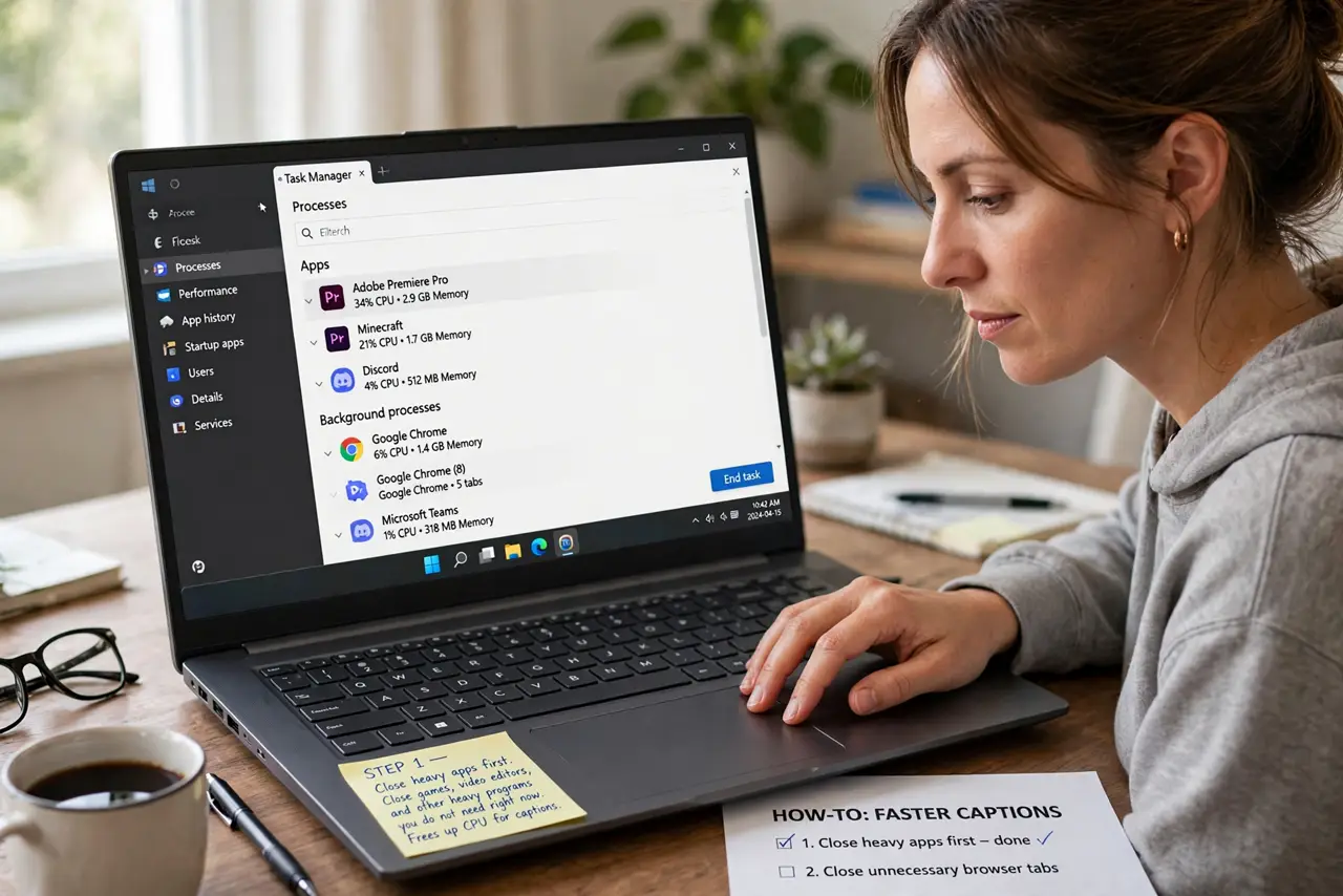 Live Captions Lag Behind Audio? Fix It — step 1 being performed on the device.