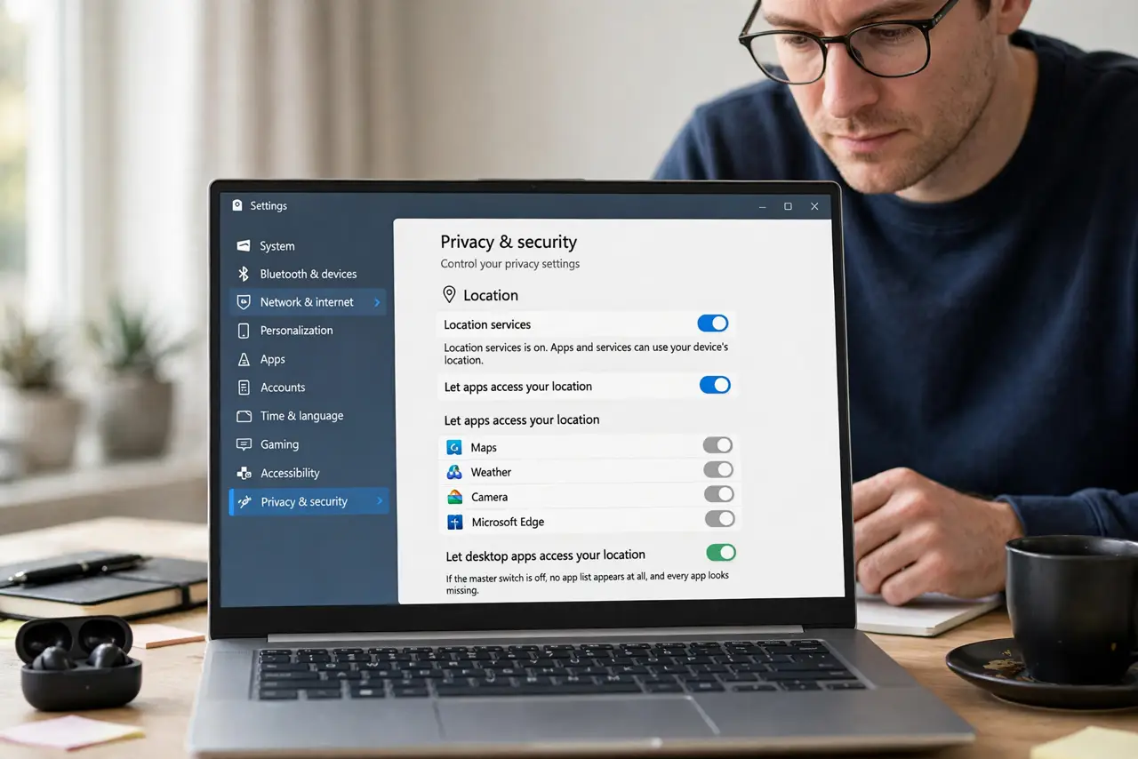 App Missing From Location Permissions? Fix It — step 1 being performed on the device.