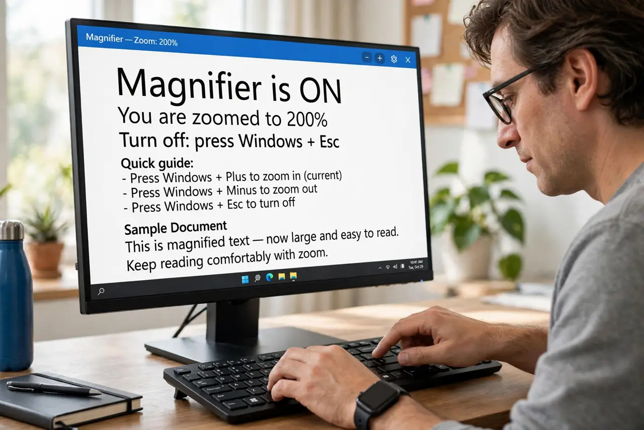 A person carrying out step one: turn it on and off.