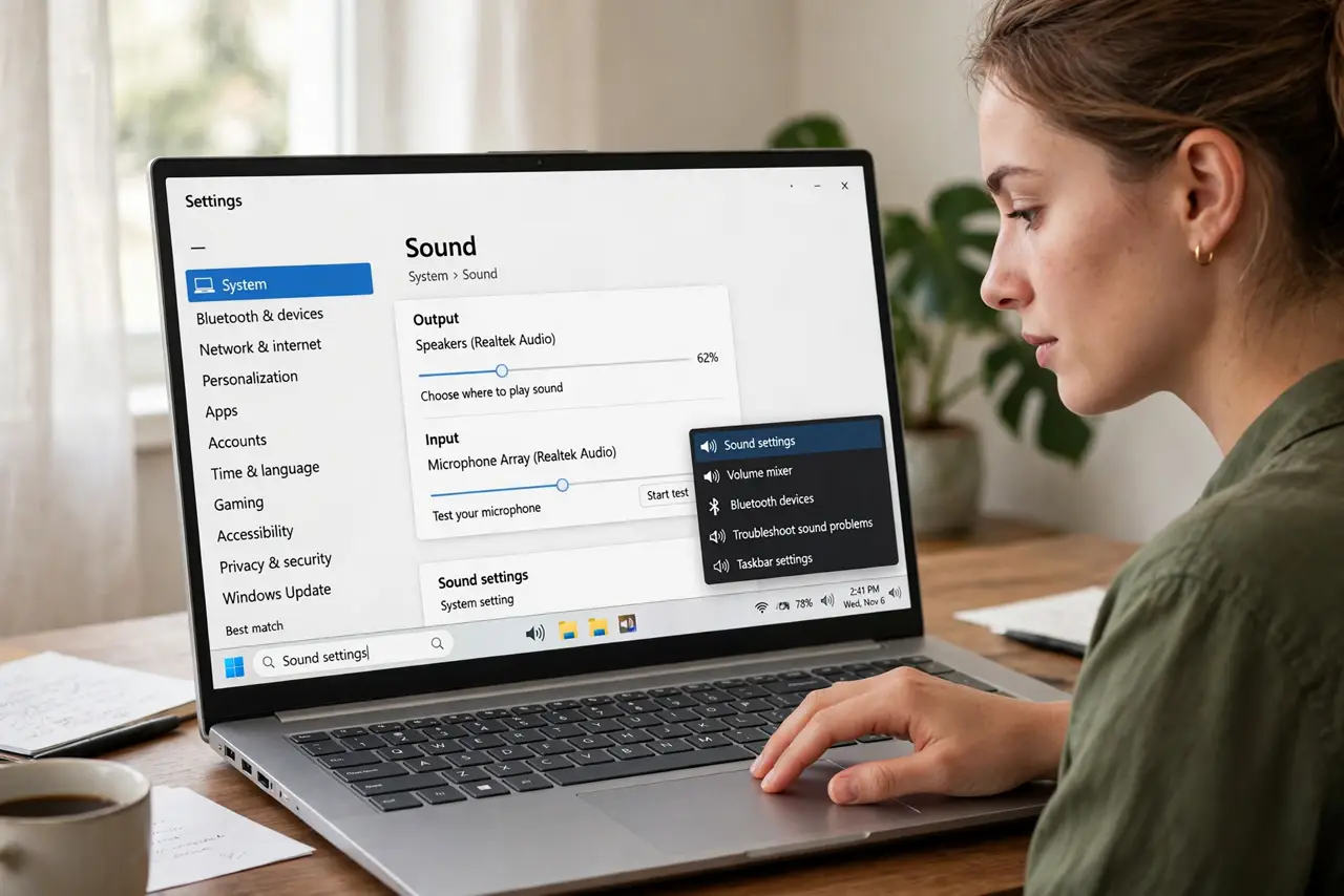 Open the Sound settings.