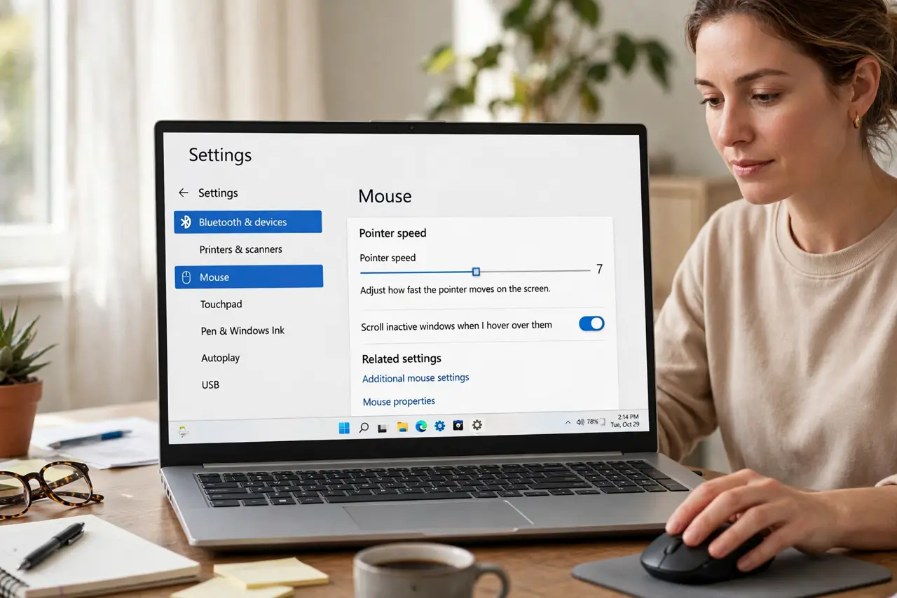 Mouse Pointer Speed Resets After Reboot — photo showing the situation described in the guide.