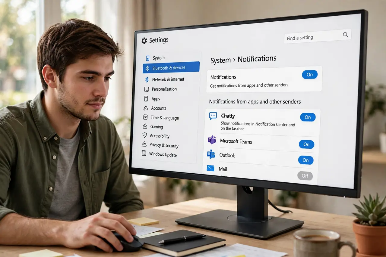 A person performing step 1: Open the app's notification page.