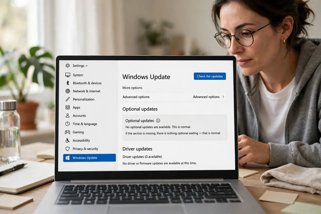 Find the Optional updates section.