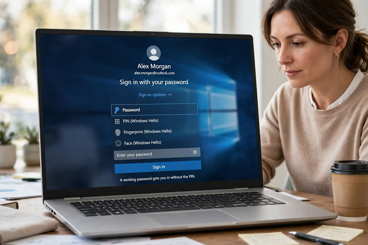 You Forgot Your PIN but Remember the Password — step 1 being performed on the device.