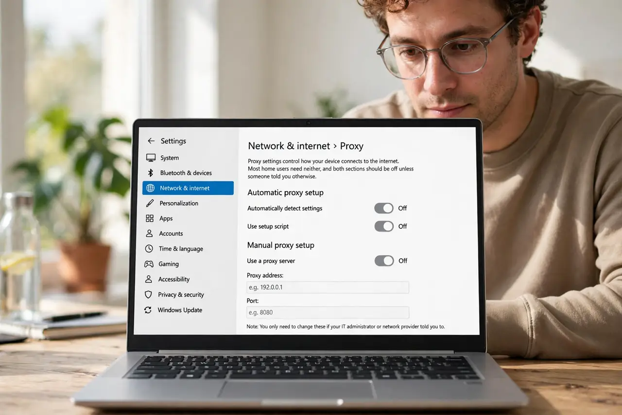 Open the Proxy settings page.