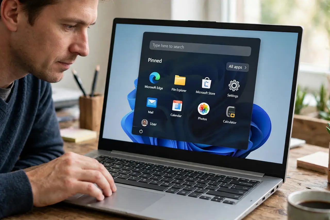 The All Apps List Is Missing From Start — step 1 being performed on the device.