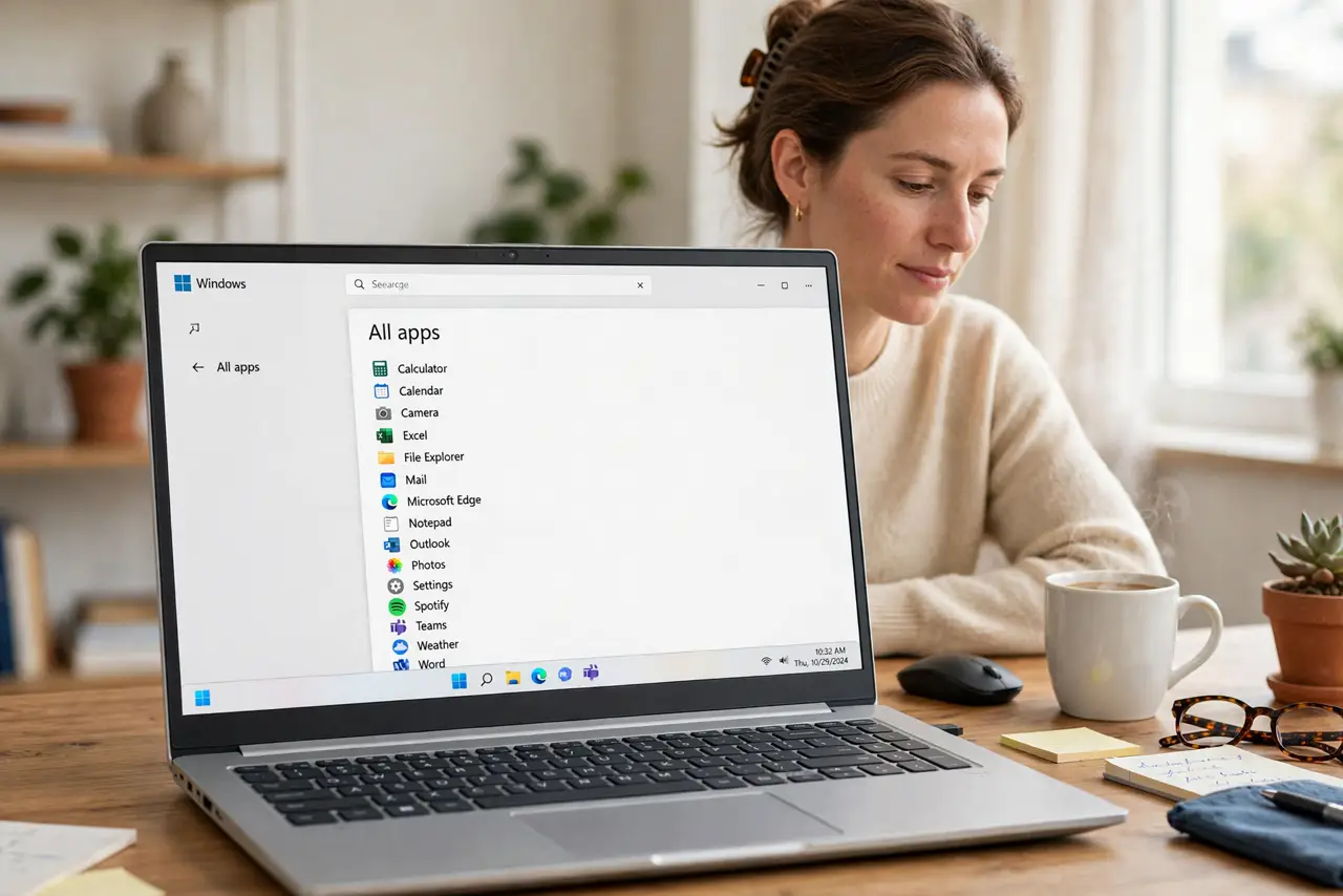 The All Apps List Is Missing From Start — photo showing the situation described in the guide.