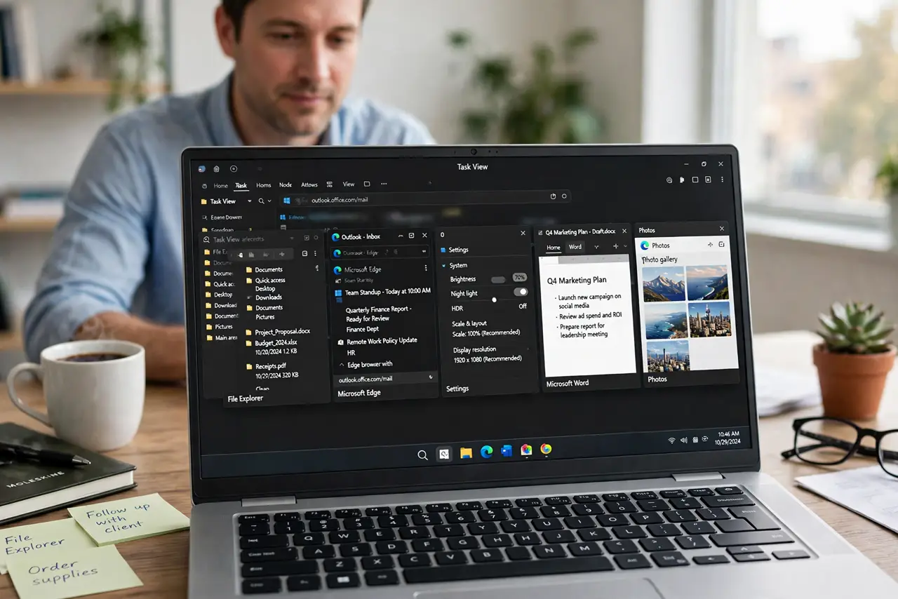 Task View Shows Windows You Already Closed — photo showing the situation described in the guide.