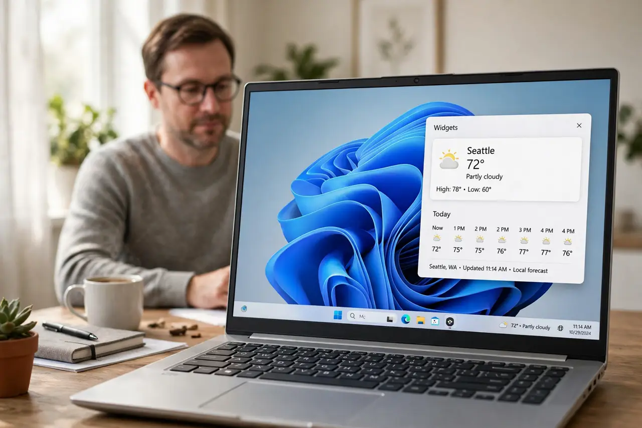 Taskbar Weather Shows the Wrong City — photo showing the situation described in the guide.