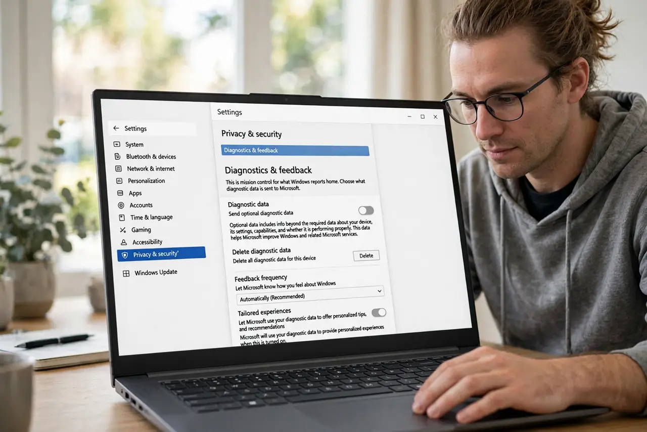 Open Diagnostics and feedback.