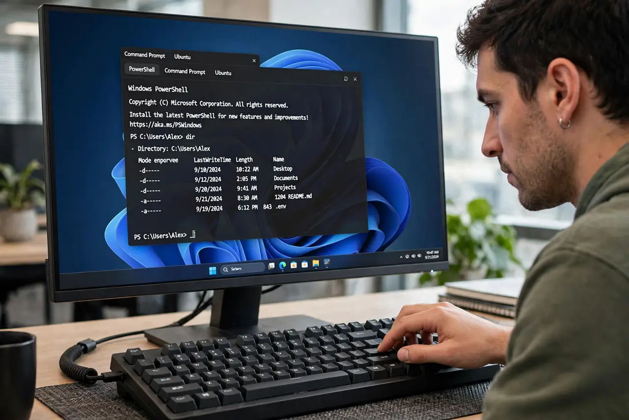 A person performing step 1: Open and close tabs.