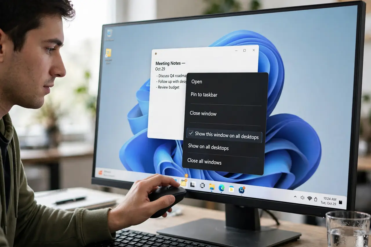 A person performing step 1: Check the per-app desktop setting.