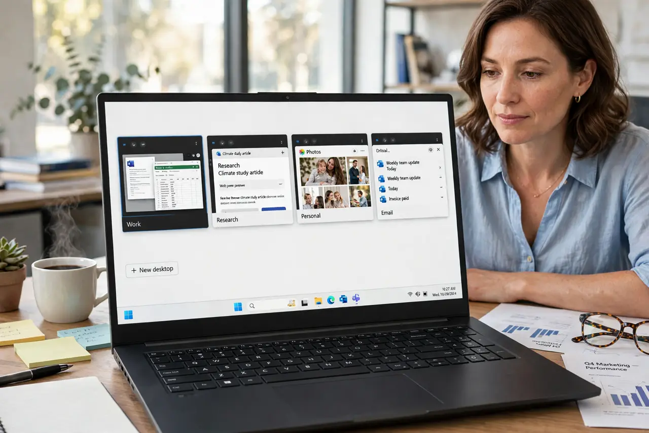 Virtual Desktop Names Keep Resetting on Windows — photo showing the situation described in the guide.
