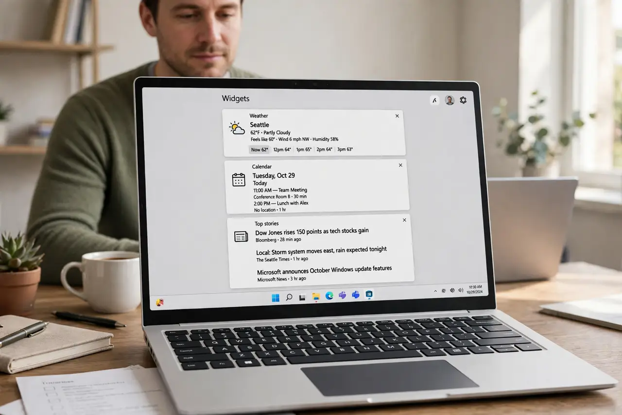 Widgets Board Opens Blank on Windows — photo showing the situation described in the guide.