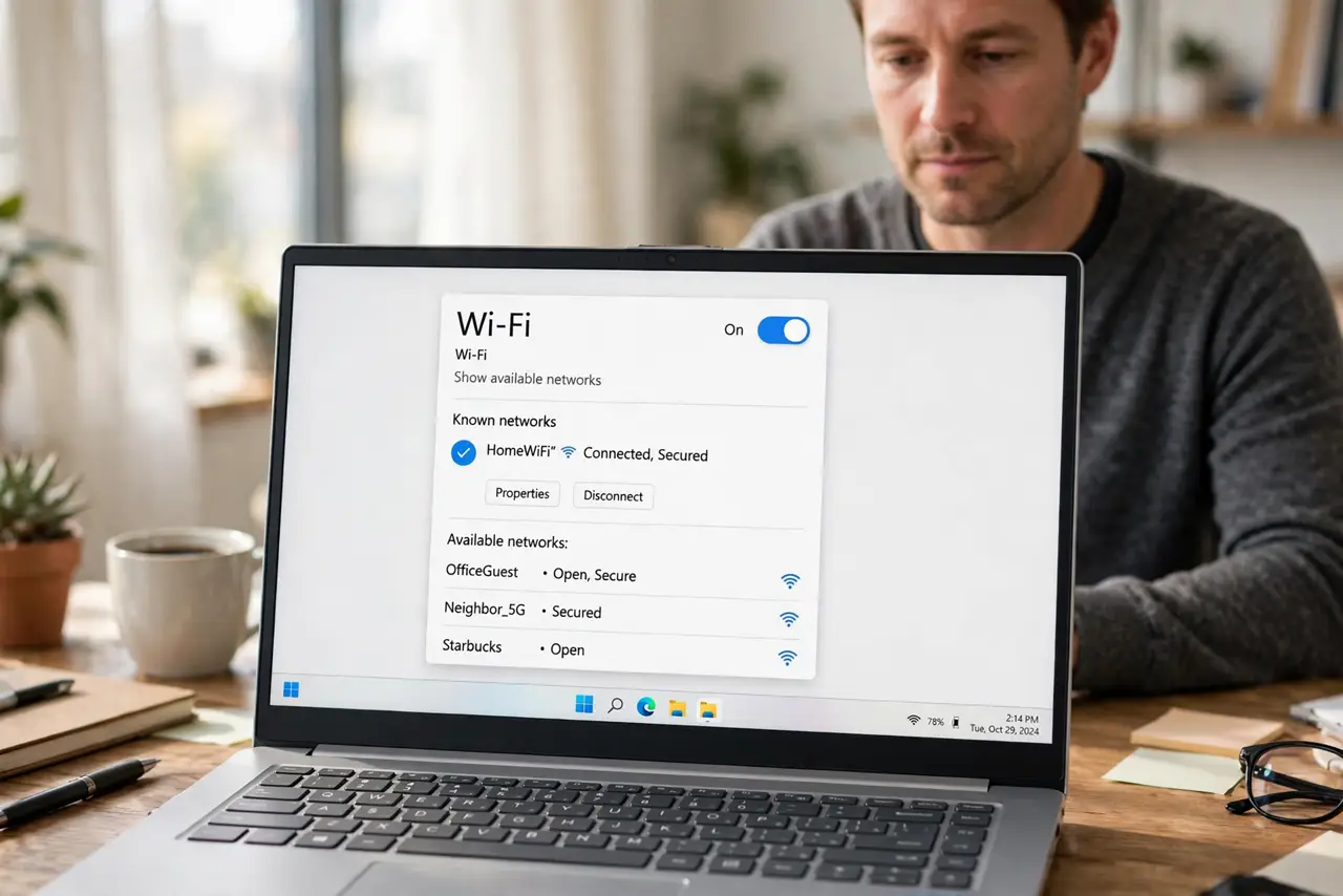 Windows Forgets a Wi-Fi Network Every Week? Fix It — photo showing the situation described in the guide.