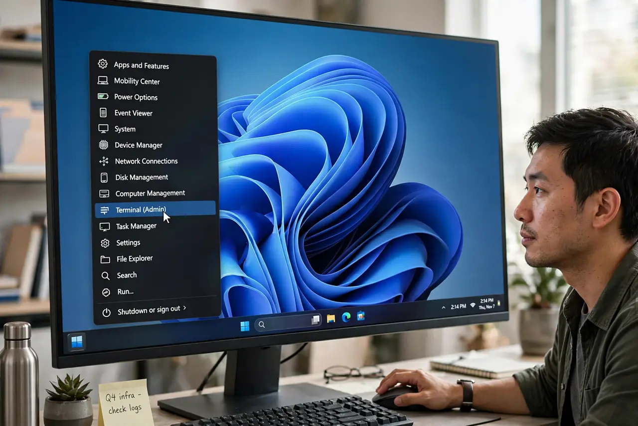 A person performing step 1: Open Terminal as administrator.