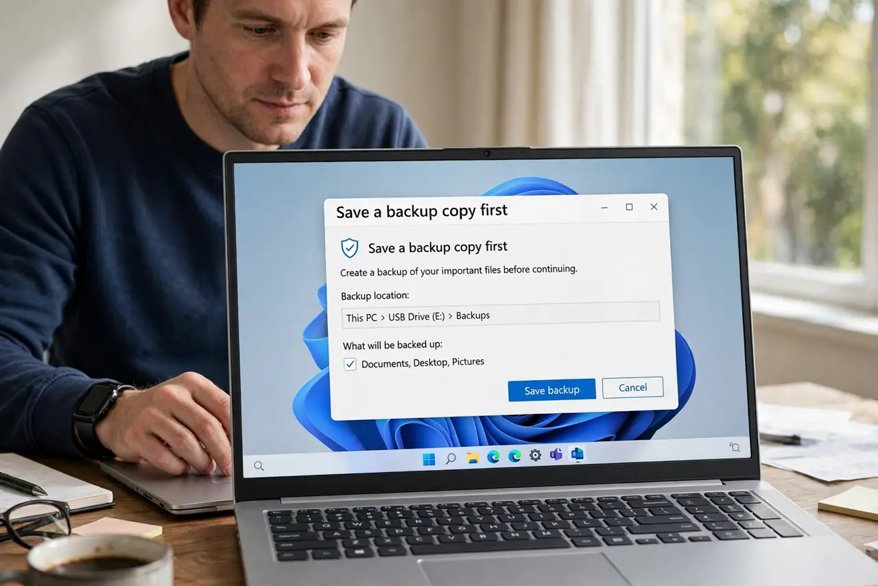 Step 1 in action for Accept All Track Changes in Word at Once: Save a backup copy first.