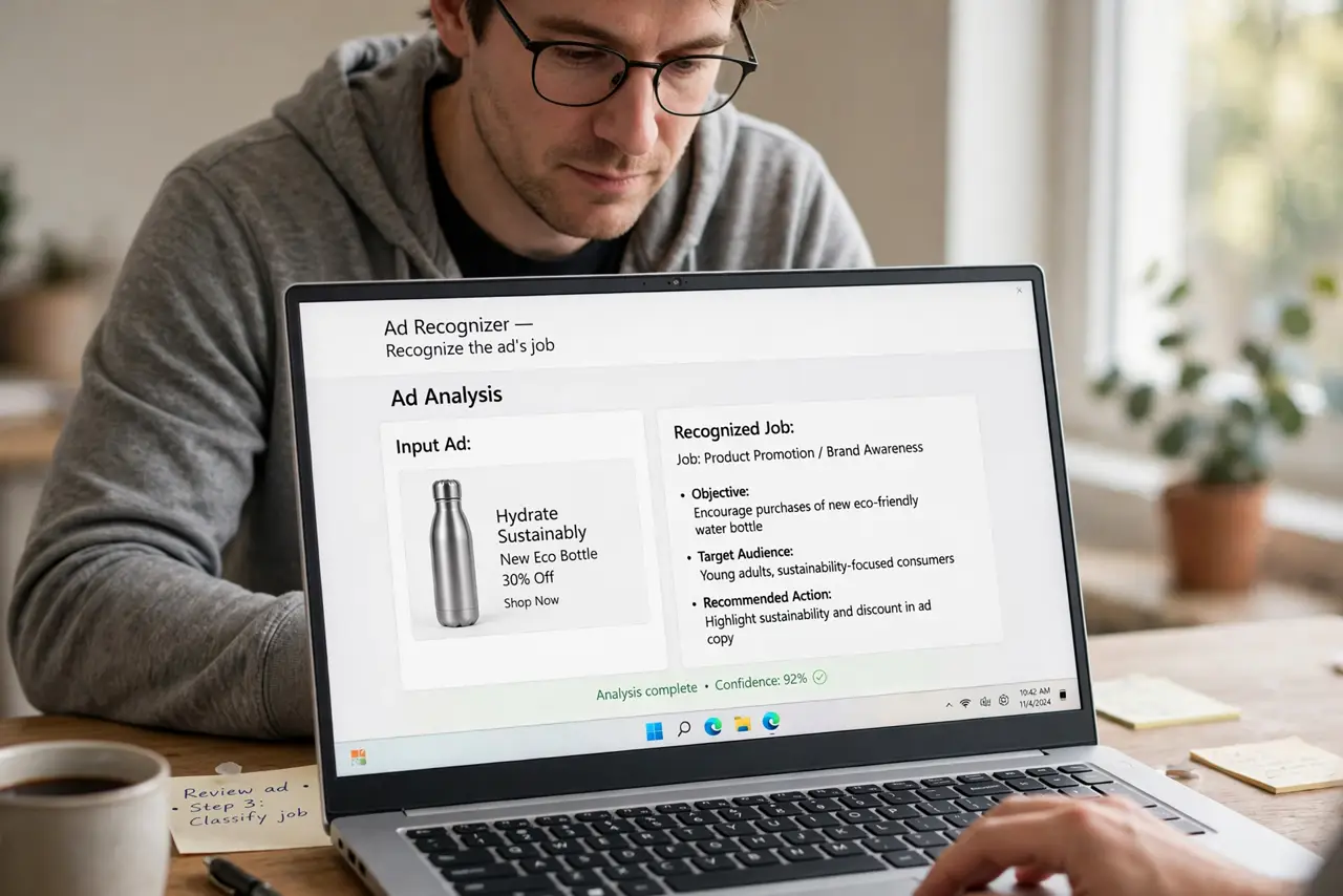 Step 1 in action for 'Your IP Is Exposed' Ads: Recognize the ad's job.