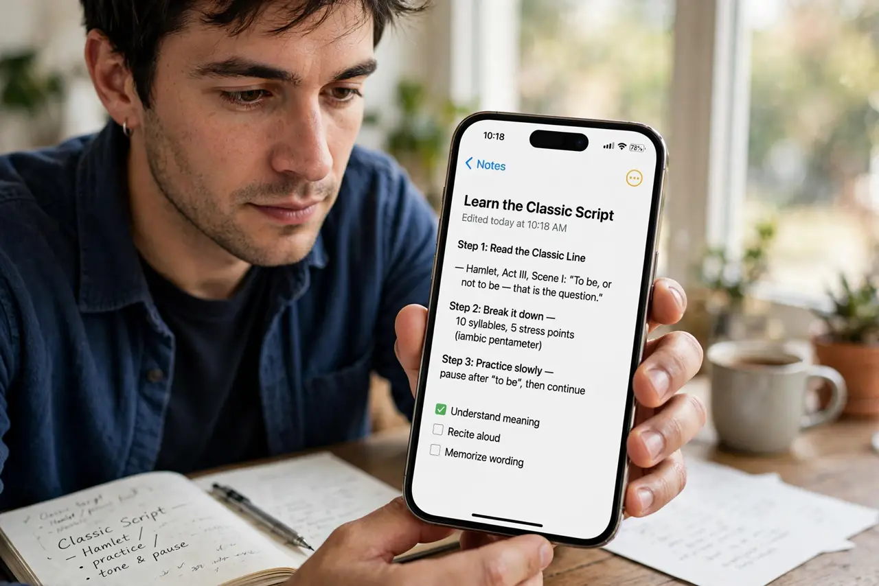 A person calmly performing the guide's first step: Learn the classic script.